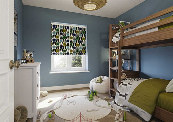 Orla Kiely Spot Flower Stem, Blue & Green - Roller Blind - Image 7